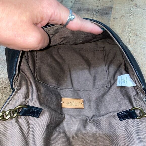 J. Crew Leather Envelope Shoulder Bag w/Chain Strap - Black/Bronze - Picture 10 of 12